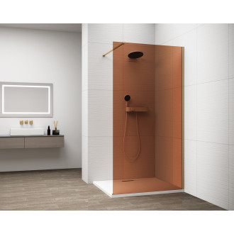 ESCA GOLD MATT jednodílná sprchová zástěna ke stěně, sklo Marron, 1500 mm ES1515-04