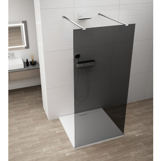 ESCA CHROME jednodílná sprchová zástěna do prostoru, kouřové sklo, 1200 mm ES1212-05