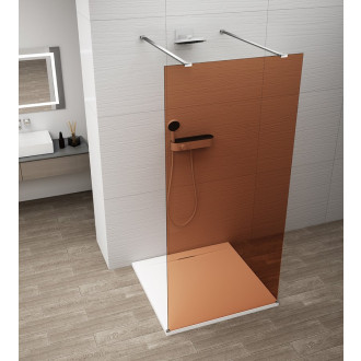 ESCA CHROME jednodílná sprchová zástěna do prostoru, sklo Marron, 1000 mm ES1510-05
