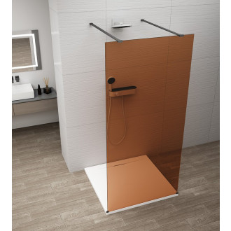 ESCA BLACK MATT jednodílná sprchová zástěna do prostoru, sklo Marron, 1000 mm ES1510-06