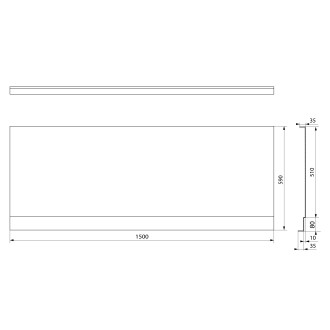 PLAIN NIKA panel 150x59cm, černá mat 72496.21