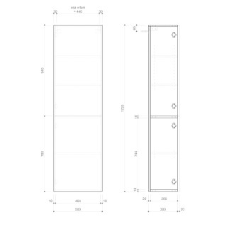 ESPACE skříňka 50x172x32cm, 2x dvířka, levá/pravá, verde strip ESC450-4444S