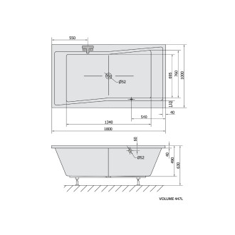 QUEST obdélníková vana 180x100x49cm, ivory 78511.40