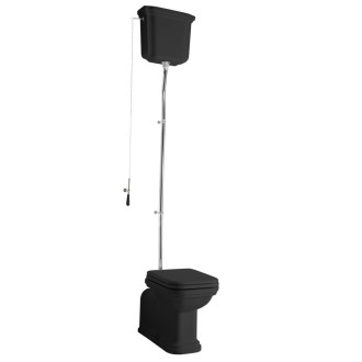 WALDORF WC mísa s nádržkou, spodní/zadní odpad, černá-chrom WCSET27-WALDORF