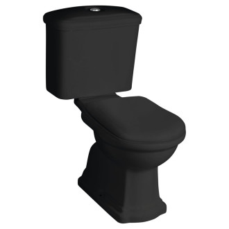 RETRO WC kombi, zadní odpad, černá-chrom WCSET35-RETRO-ZO