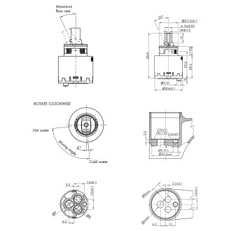 AQUALINE 35 stojánková umyvadlová baterie bez výpusti, ECO kartuše, chrom 52102-01