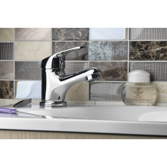 AQUALINE 35 stojánková umyvadlová baterie bez výpusti, ECO kartuše, chrom 52102-01