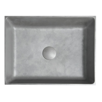 FORMIGO betonové umyvadlo na desku, 47,5x36,5cm, stříbrná FG119