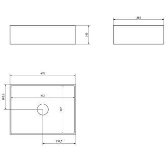 FORMIGO betonové umyvadlo na desku, 47,5x36,5cm, měď FG120