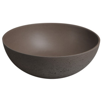 FORMIGO betonové umyvadlo na desku, Ø 39cm, tmavě hnědá