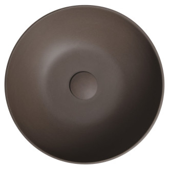 FORMIGO betonové umyvadlo na desku, Ø 39cm, tmavě hnědá