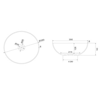 FORMIGO betonové umyvadlo na desku, ? 39cm, antracit FG316
