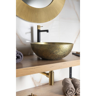FORMIGO betonové umyvadlo na desku, ? 39cm, zlato FG318