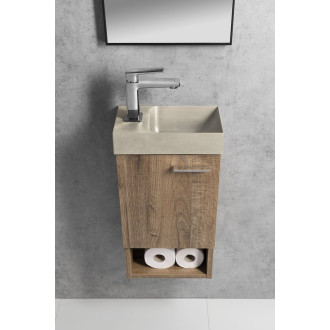 PICCOLINO betonové umývátko 30,8x17cm, baterie vlevo, písková PK30014