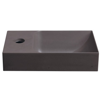 PICCOLINO betonové umývátko 30,8x17cm, baterie vlevo, tmavě hnědá PK30015