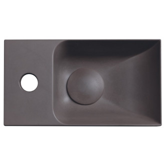 PICCOLINO betonové umývátko 30,8x17cm, baterie vlevo, tmavě hnědá PK30015