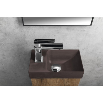PICCOLINO betonové umývátko 30,8x17cm, baterie vlevo, tmavě hnědá PK30015