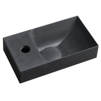 PICCOLINO betonové umývátko 30,8x17cm, baterie vlevo, antracit PK30016
