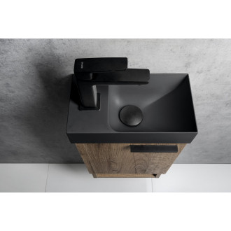 PICCOLINO betonové umývátko 30,8x17cm, baterie vlevo, antracit PK30016