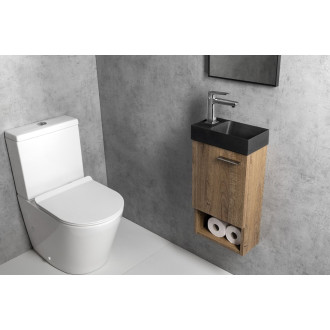 PICCOLINO betonové umývátko 30,8x17cm, baterie vlevo, antracit PK30016