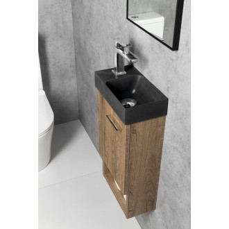 PICCOLINO betonové umývátko 30,8x17cm, baterie vlevo, antracit PK30016