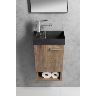 PICCOLINO betonové umývátko 30,8x17cm, baterie vlevo, antracit PK30016