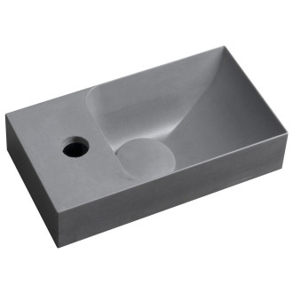 PICCOLINO betonové umývátko 30,8x17cm, baterie vlevo, šedá PK30017