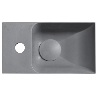 PICCOLINO betonové umývátko 30,8x17cm, baterie vlevo, šedá PK30017