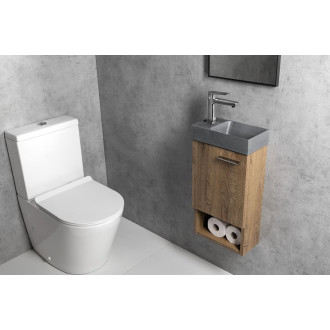 PICCOLINO betonové umývátko 30,8x17cm, baterie vlevo, šedá PK30017
