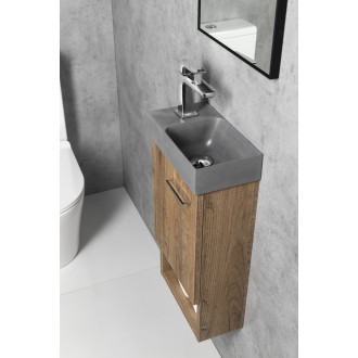 PICCOLINO betonové umývátko 30,8x17cm, baterie vlevo, šedá PK30017