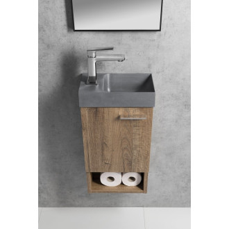 PICCOLINO betonové umývátko 30,8x17cm, baterie vlevo, šedá PK30017