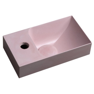 PICCOLINO betonové umývátko 30,8x17cm, baterie vlevo, růžová PK30021