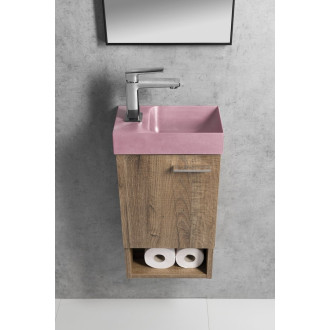 PICCOLINO betonové umývátko 30,8x17cm, baterie vlevo, růžová PK30021