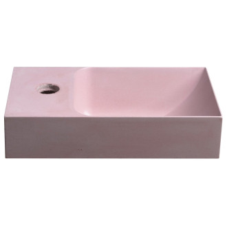 PICCOLINO betonové umývátko 30,8x17cm, baterie vlevo, růžová PK30021