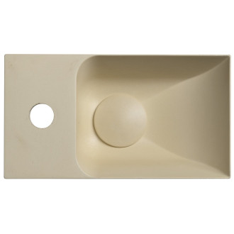 PICCOLINO betonové umývátko 30,8x17cm, baterie vlevo, žlutá PK30022