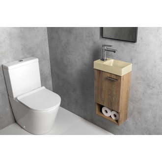 PICCOLINO betonové umývátko 30,8x17cm, baterie vlevo, žlutá PK30022