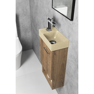 PICCOLINO betonové umývátko 30,8x17cm, baterie vlevo, žlutá PK30022