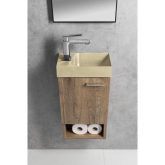 PICCOLINO betonové umývátko 30,8x17cm, baterie vlevo, žlutá PK30022