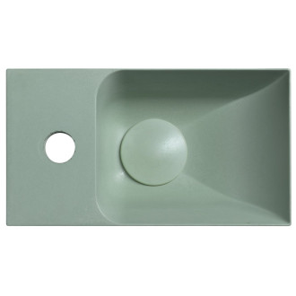 PICCOLINO betonové umývátko 30,8x17cm, baterie vlevo, zelená PK30023