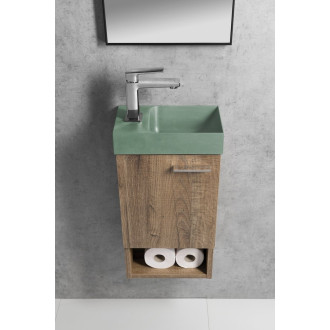 PICCOLINO betonové umývátko 30,8x17cm, baterie vlevo, zelená PK30023