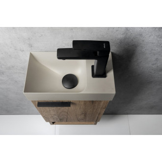 PICCOLINO betonové umývátko 30,8x17cm, baterie vpravo, písková PK30514