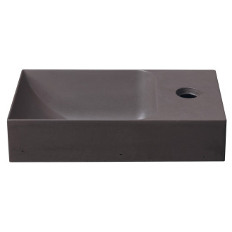 PICCOLINO betonové umývátko 30,8x17cm, baterie vpravo, tmavě hnědá PK30515