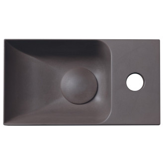 PICCOLINO betonové umývátko 30,8x17cm, baterie vpravo, tmavě hnědá PK30515