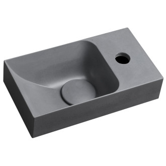 PICCOLINO betonové umývátko 30,8x17cm, baterie vpravo, šedá PK30517