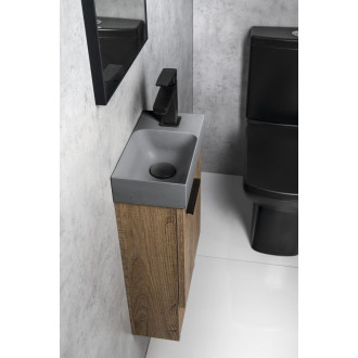 PICCOLINO betonové umývátko 30,8x17cm, baterie vpravo, šedá PK30517