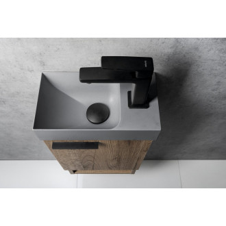 PICCOLINO betonové umývátko 30,8x17cm, baterie vpravo, šedá PK30517