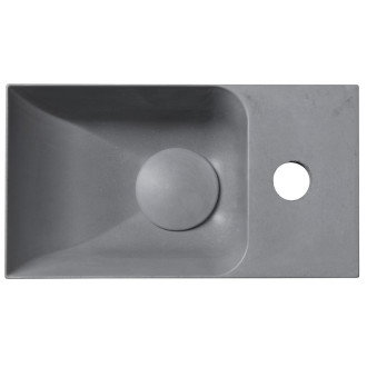 PICCOLINO betonové umývátko 30,8x17cm, baterie vpravo, šedá PK30517