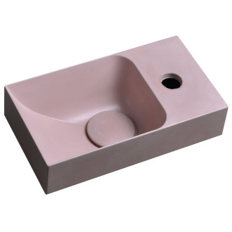 PICCOLINO betonové umývátko 30,8x17cm, baterie vpravo, růžová PK30521