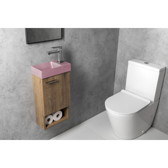 PICCOLINO betonové umývátko 30,8x17cm, baterie vpravo, růžová PK30521