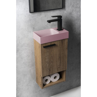 PICCOLINO betonové umývátko 30,8x17cm, baterie vpravo, růžová PK30521